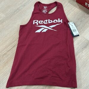 NEW Reebok Workout Tank Top - women size small - red pink maroon with logo